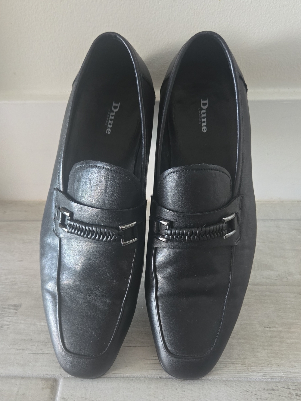 Men’s Black Leather Slip-On Bit Loafers